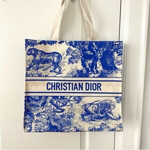 Dior Riviera Blue and White Straw‎ Tote Bag Beach Tote Bag Book Tote VIP Tote